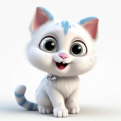 little kitten cartoon character - generative ai
