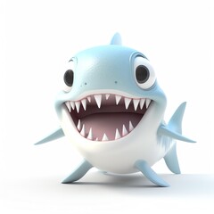 little shark cartoon character - generative ai