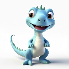 Fototapeta premium dinosaur cartoon character isolated on white background - generative ai
