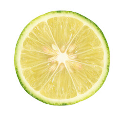 Lime cut in half isolated