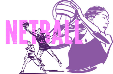 The netball player with ball in her hands