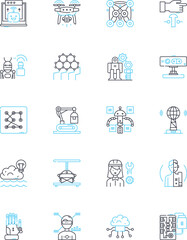 Carpooling linear icons set. Commuting, Transport, Ride sharing, Sustainability, Environment, Sharing, Convoy line vector and concept signs. Co-traveling,Car sharing,Green outline illustrations