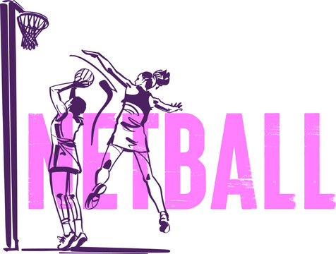 The netball player with ball in her hands