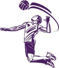 vector sketch of the volleyball player silhouette