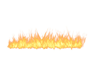 Fire, flame and heat on transparent png background inferno or orange energy. Isolated Illustration of danger, texture design and realistic wildfire graphic detail, glow and element