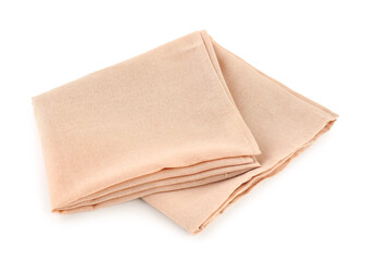 New folded napkin on white background