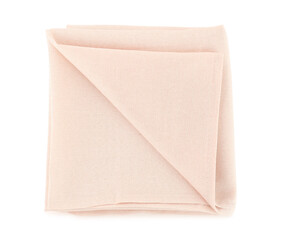 New folded napkin on white background
