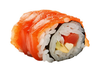 Isolated sushi in transparent background. Generative AI.