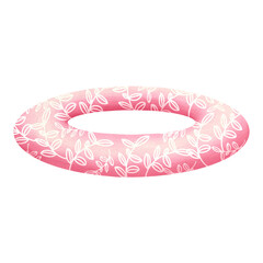 Pink Swimming ring watercolor.