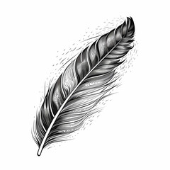 Bird Feather Tattoo. Generative AI