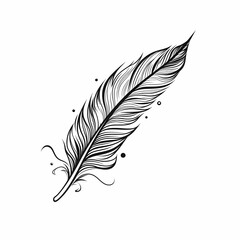 Bird Feather Tattoo. Generative AI