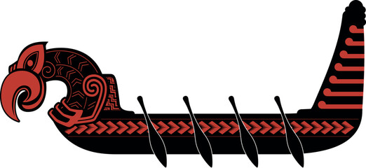 NZ Maori Waka boat canoe - obrazy, fototapety, plakaty