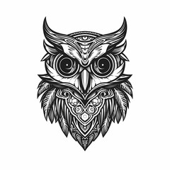 Naklejka premium Owl Tattoo. Generative AI