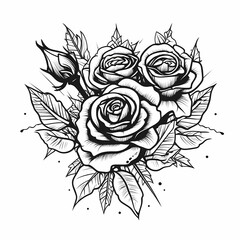 Black Rose Tattoo. Generative AI