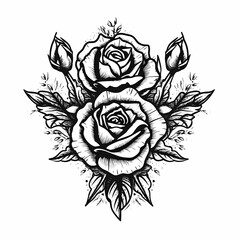 Black Rose Tattoo. Generative AI