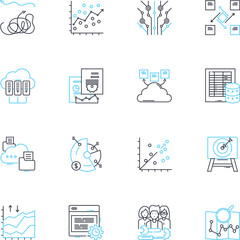 Social communication linear icons set. Conversations, Nerking, Engagement, Sharing, Collaboration, Dialogue, Connection line vector and concept signs. Interactions,Community,Relationship outline