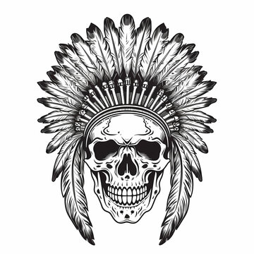 Apache Head Skull. Generative AI