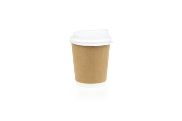Coffee paper cup isolated on white background with clipping path.