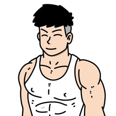 Fototapeta premium cute man cartoon on white background