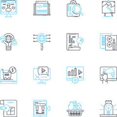 Partnership Development linear icons set. Collaboration, Alliances, Nerking, Synergy, Joint ventures, Cooperation, Integration line vector and concept signs. Coordination,Collaboration,Engagement