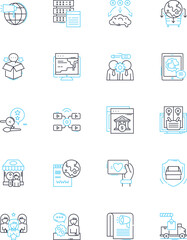 Summer Sale linear icons set. Clearance, Discount, Bargain, Markdown, Savings, Sale, Deals line vector and concept signs. Offer,Rebate,Promotion outline illustrations