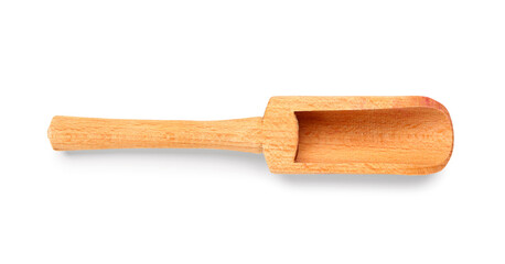 Wooden scoop isolated on white background