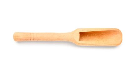 Wooden scoop isolated on white background
