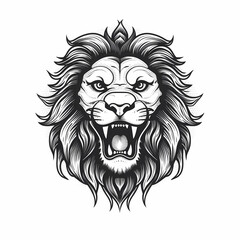 Plakat Lion Head Logo. Generative AI