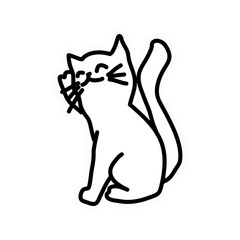 ugly cat outline drawing art