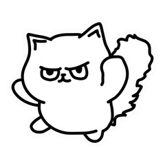 Obraz premium ugly cat outline drawing art