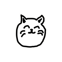 ugly cat outline drawing art