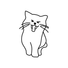ugly cat outline drawing art