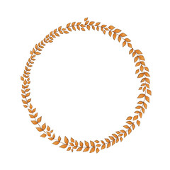 Abstract autumn leaves wreath watercolor illustration for decoration on Autumn season and Thanksgiving festival.