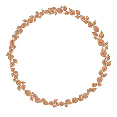 Abstract autumn leaves wreath watercolor illustration for decoration on Autumn season and Thanksgiving festival.