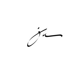 jk Initial Handwriting Signature Logo Vector