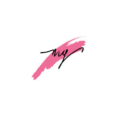 mg Initial Handwriting Signature Logo Vector