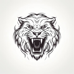 Sabretooth Head Logo. Generative AI