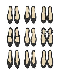 黒いパンプスのイラストセット