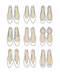 白いパンプスのイラストセット