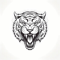 Tiger Head Symbol. Generative AI