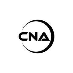 CNA letter logo design with white background in illustrator, cube logo, vector logo, modern alphabet font overlap style. calligraphy designs for logo, Poster, Invitation, etc.