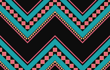 Ethnic abstract ikat art. Fabric Morocco, geometric ethnic pattern seamless  color oriental. Background, Design for fabric, curtain, carpet, wallpaper, clothing, wrapping, Batik, vector illustration