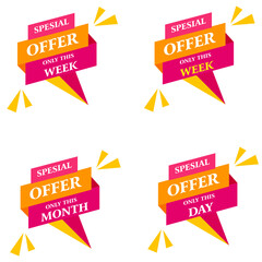 Special offers banner vectors creative sale banner design white background