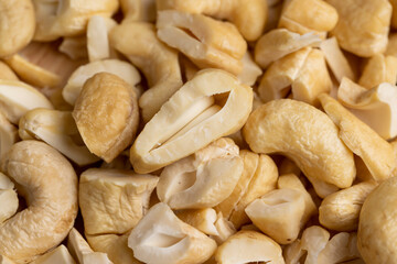 fresh cashew nuts on the table