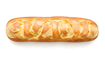 French baguette. Isolated on white background French bread