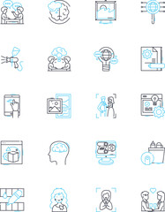 Food service linear icons set. Catering, Restaurant, Delivery, Cafeteria, Hospitality, Culinary, Buffet line vector and concept signs. Kitchen,Bar,Banquet outline illustrations