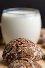 Fresh chocolate gingerbread and mill milk