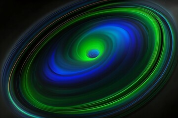 Greena and Blue Black Hole Desktop Background