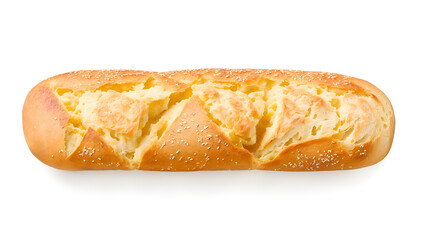 French baguette. Isolated on white background french bread