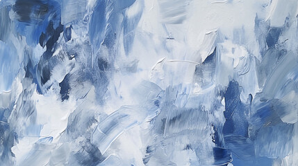 Blue and white painting. Rough touch. Generative AI image